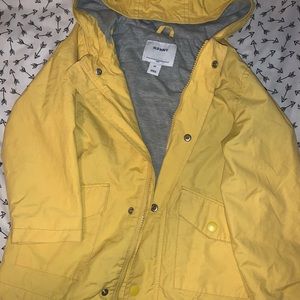 Yellow Jersey-Lined Hooded Raincoat- Boys 5t